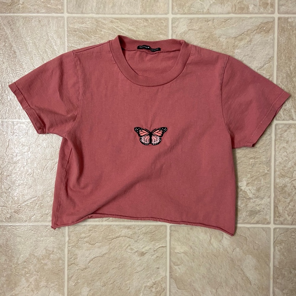 Brandy Melville Butterfly Crop top